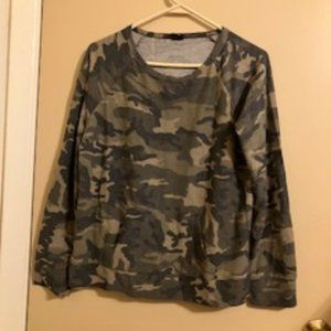 Camo Long Sleeve Top with Pockets